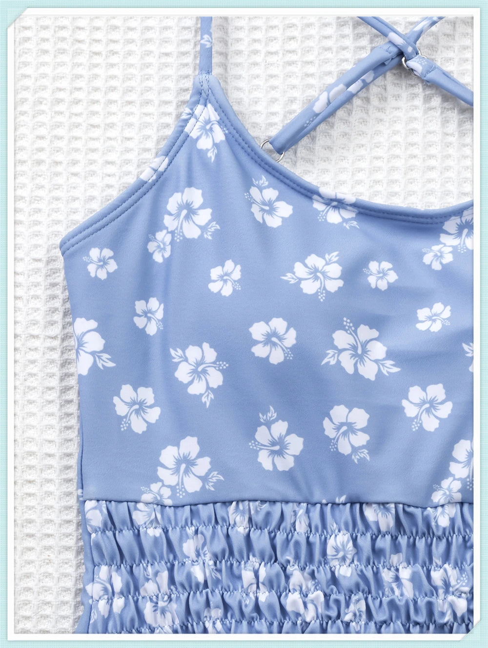 Straped Criss Back One Piece Swimsuit Vintage Swimwear Women Floral Print Bathing Suit Female Front Fold Beachwear Bodysuit