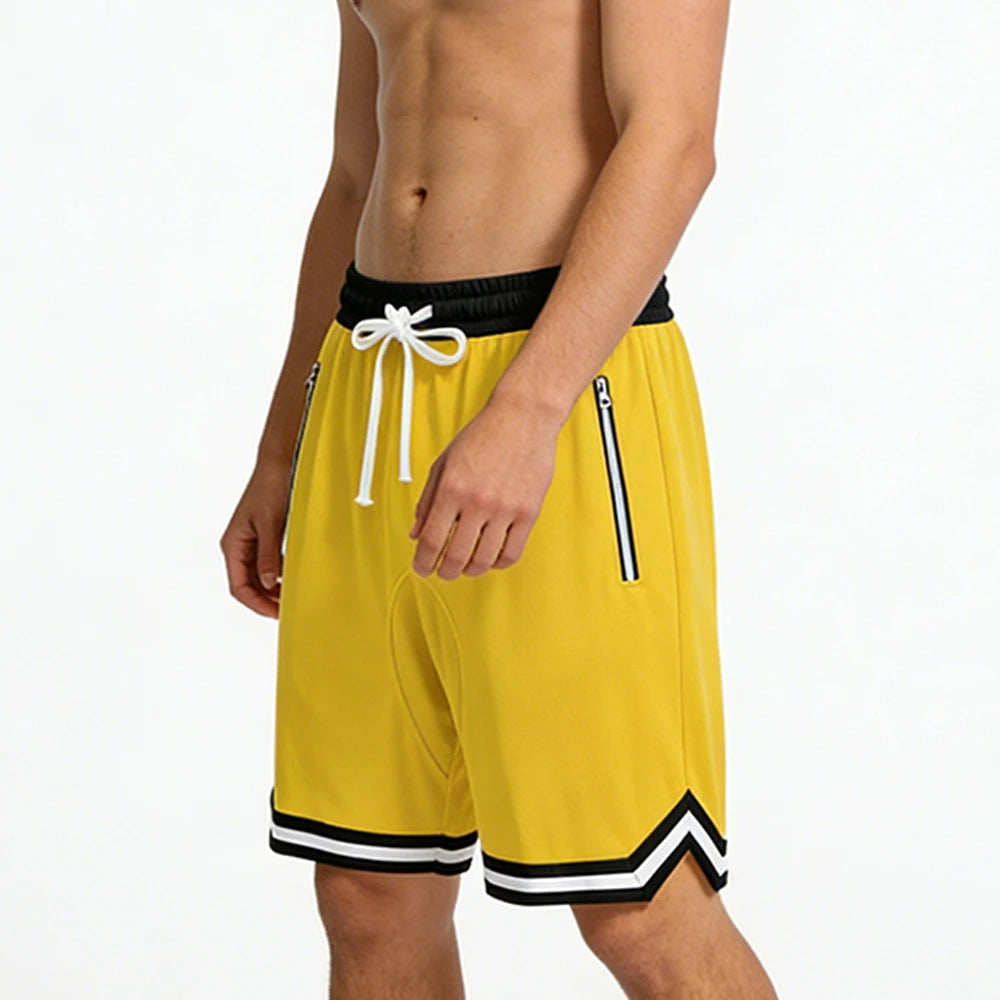 Men Casual Gym Mesh Short Lightweight Breathable Jogger Training Short Pants with Drawstring and Zip Pockets Multi-Color Options