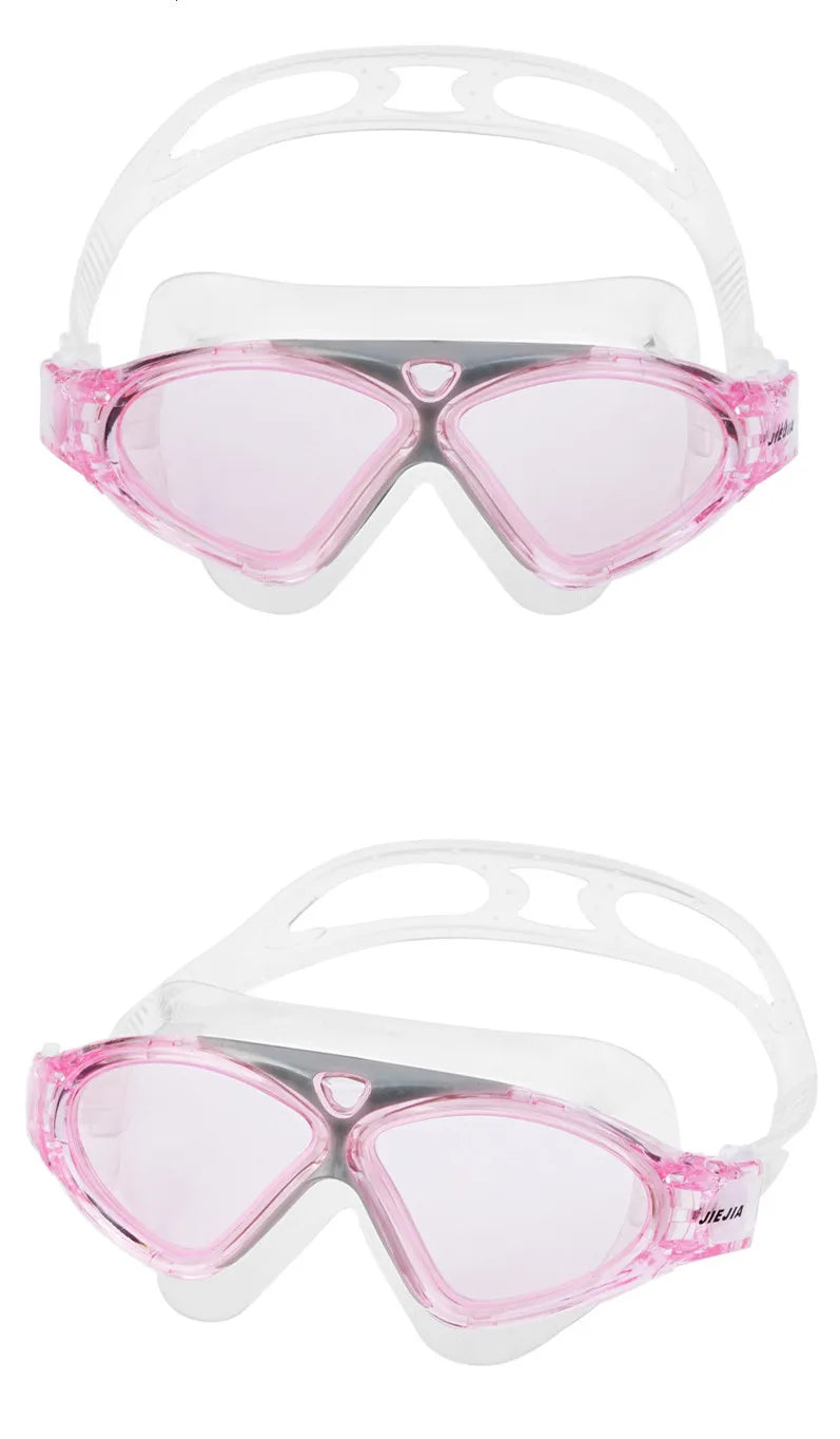 Big Frame Professional Swimming Goggles for Men Women Swim Glasses Anti-fog HD Waterproof Silicone Adult Diving Eyewear