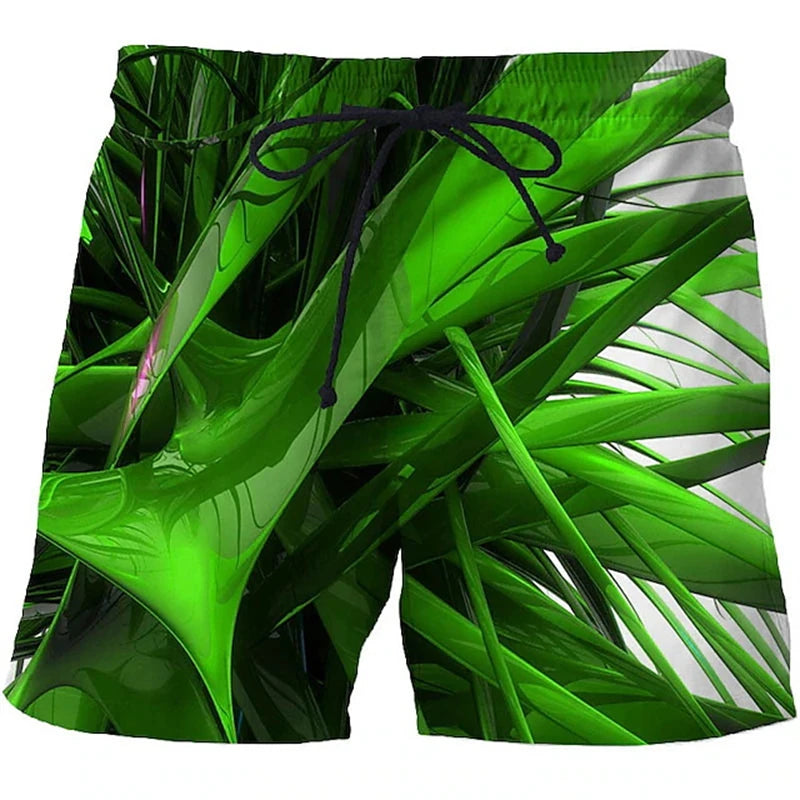 Summer Man Loose Beach Shorts 3D Print Flame Graphics Oversized Men Swimming Shorts Fashion Casual Quick Drying Male Short Pants