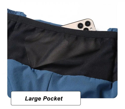 (S-5XL)Quick Dry Single Layer Marathon Trail Running Shorts with Mesh Net Waist Pouch for Fitness Workout Sport Shorts Men Teens