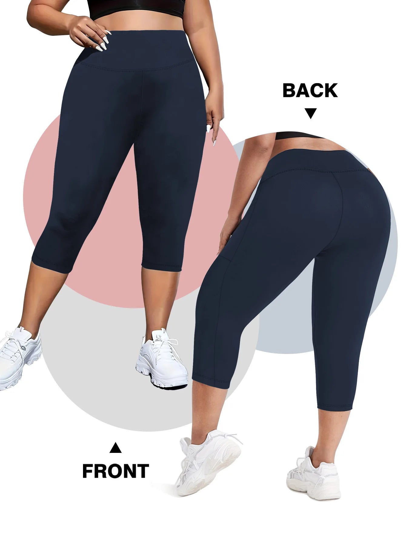Women's Milk Silk Yoga Pants Plus Size High-Waisted Workout Leggings with Side Pockets, European Fit Gym To Street Activewear
