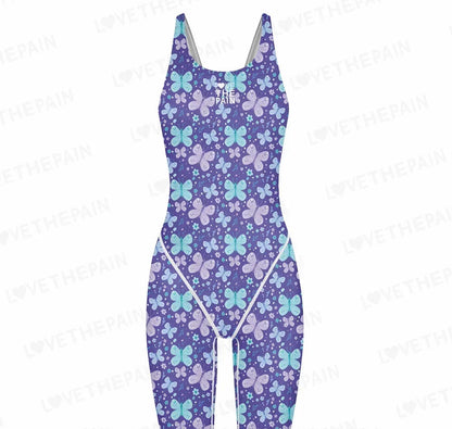 Girls Love The Pain Racer Back Knee Length Swimsuit Bodysuit Sleeveless One Piece Print Swimwear For Holiday Beach Water Sports