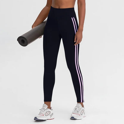 Side Lines Yoga Legging High Waisted Leggings for Women Buttery Smooth Soft Women Solid Yoga Stretchy Gym Tight Stripe