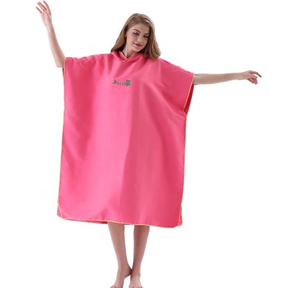 Surf Poncho Changing Towel Hood Microfiber Beach Blanket Bath Towel Swim Towel Wetsuit Beach Poncho for Adults