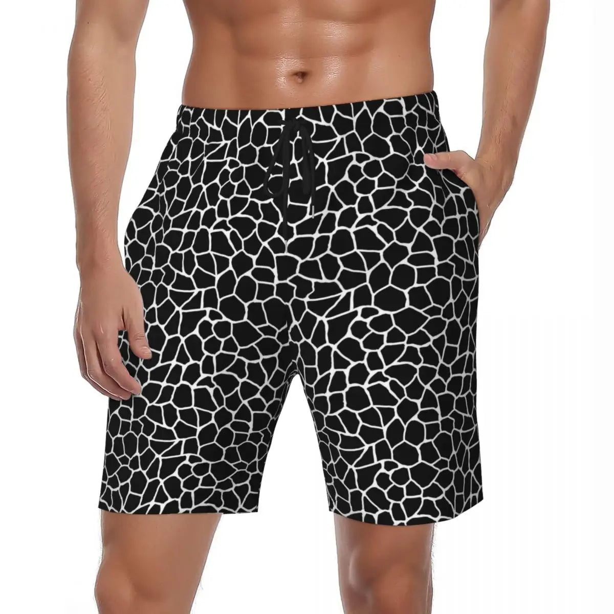 Rainbow Giraffe Board Shorts Summer Animal Print Board Short Pants Men Printed Running Surf Breathable Swim Trunks
