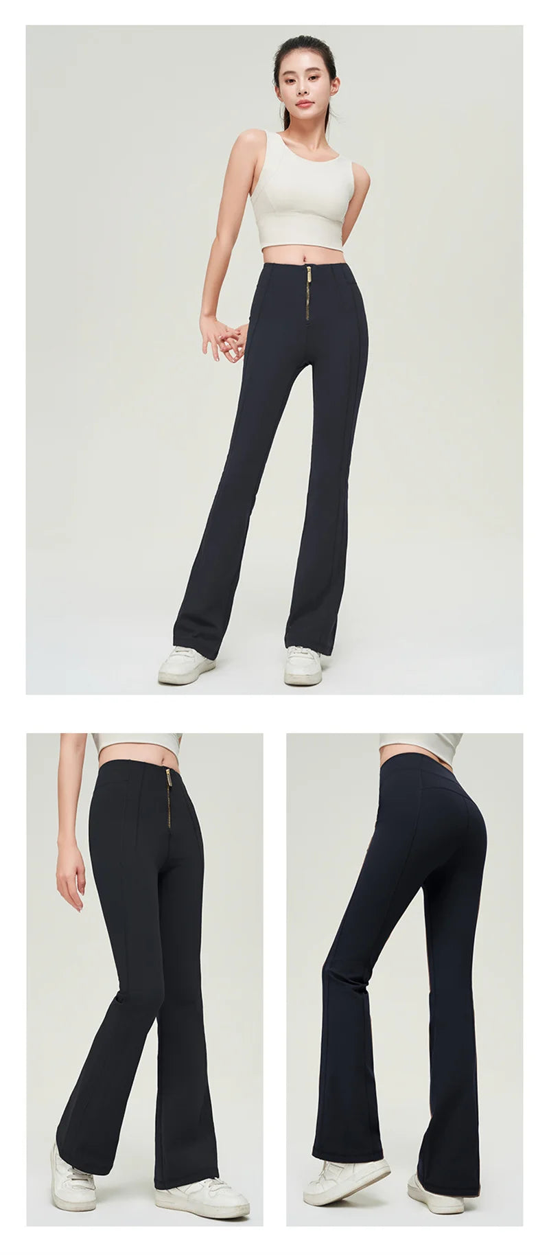 Bell Bottoms Yoga Pants Front Zip Bootcut Yoga Leggings Gym Pant Butt Lifting Yoga Legging Flare Leggings Zipper