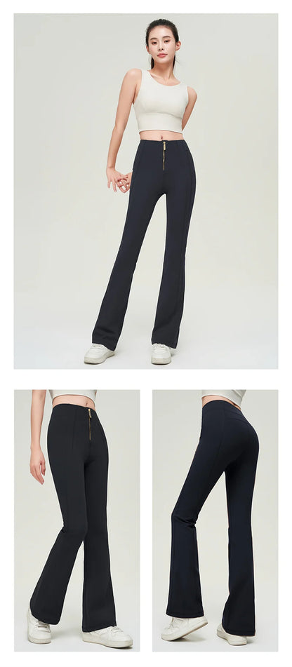 Bell Bottoms Yoga Pants Front Zip Bootcut Yoga Leggings Gym Pant Butt Lifting Yoga Legging Flare Leggings Zipper