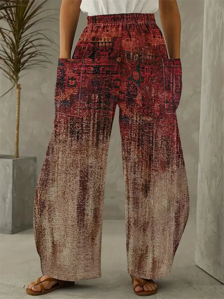 Women's Wide-legged Pants Exquisite Fun Colours Printing Pants Multi Options