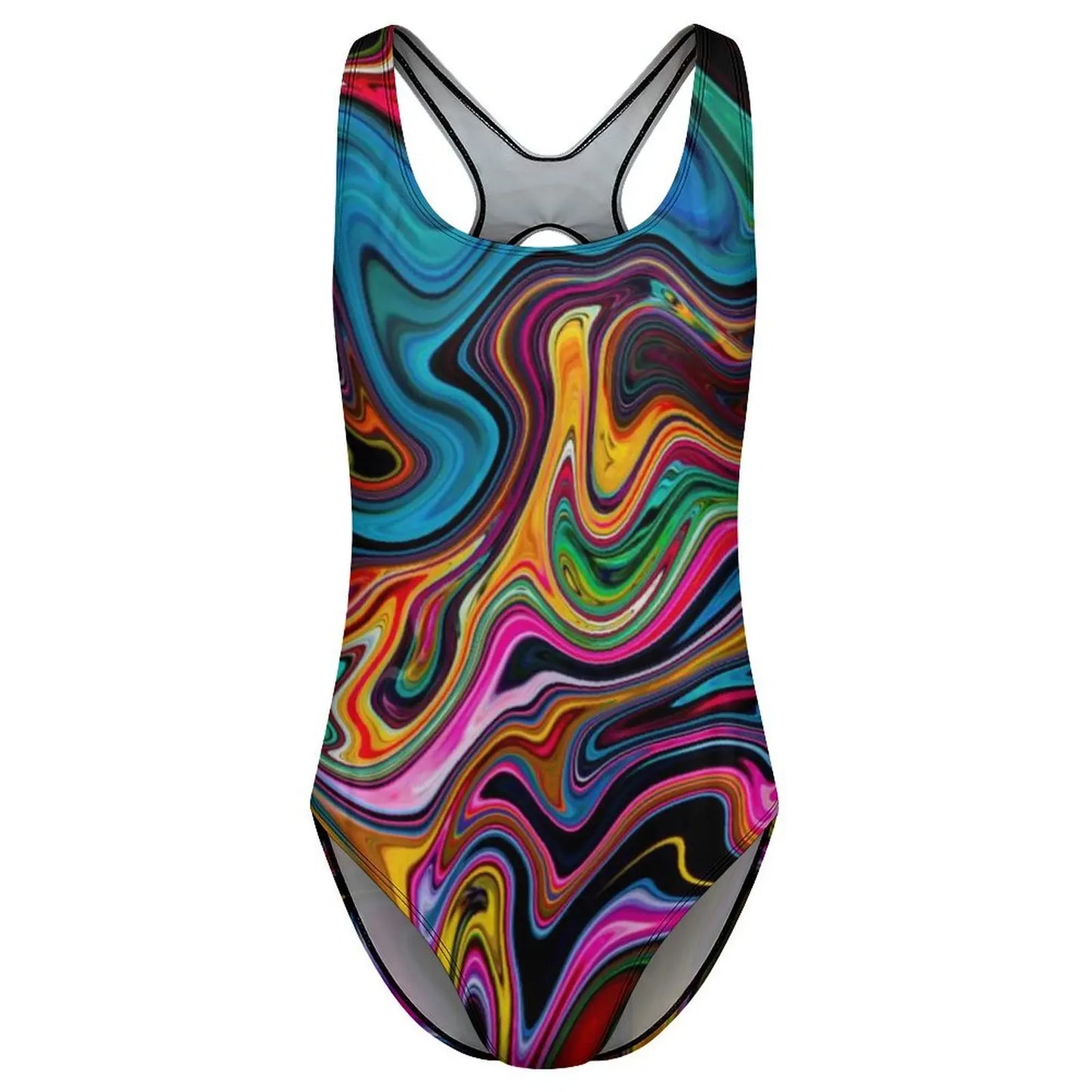 Liquid Marble Abstract Swimsuit Stripe Art Push Up Swimwear One Piece Holiday Pool Bathing Suits Bodysuit Design Beach Wear