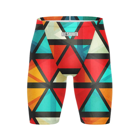 Men's Print Swim Jammer Training Sports Beach Diving Surfing Pants Tight Shorts Swimming Trunks Quick Dry Swimsuit