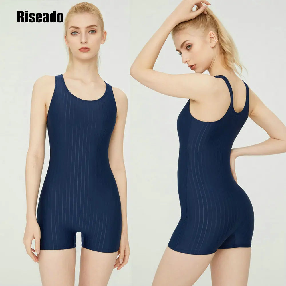 Swim Athletic One Piece Swimsuit Wide Strap Comfort Fit Solid Adult Quick Dry and Chlorine Resistant