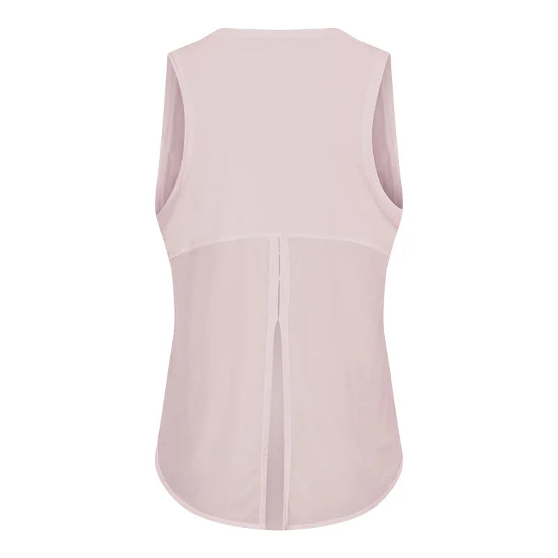 Women Summer  Open-Back Yoga Vest for  Loose-Fit and Moisture-Wicking Sleeveless   Running Fitness Shirt