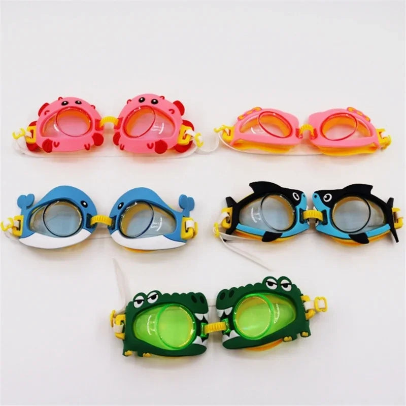Anti Fogs Anti UV Kids Swim Goggles Cartoon Clear Views Swim Glasses Waterproofs Water Pool Goggles Not Leaking