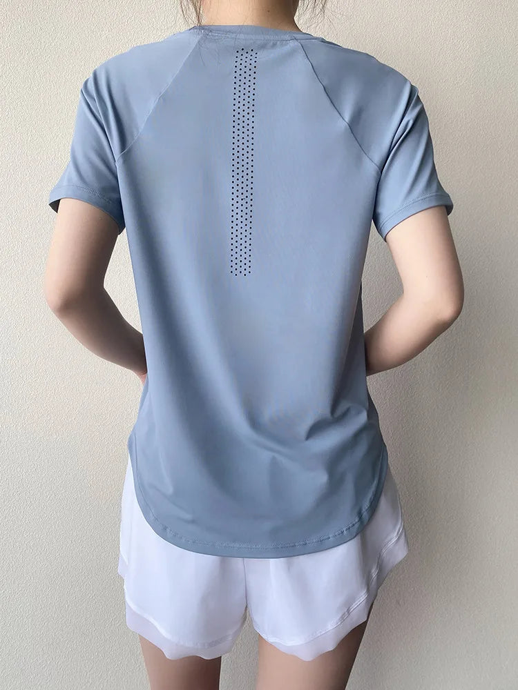 Sportswear Woman Gym Yoga Clothes Women T-Shirt Short Sleeve Quick Dry Fitness Top Breathable Running Shirt Yoga Wear
