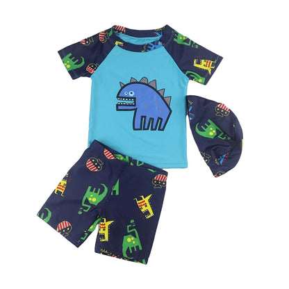 Swimsuit Boys UPF50 Baby Swimwear Shark Dinosaur UV Bathing Suit for Boy 3 Pcs Toddler Surfing Diving Suit Children's Rash Guard