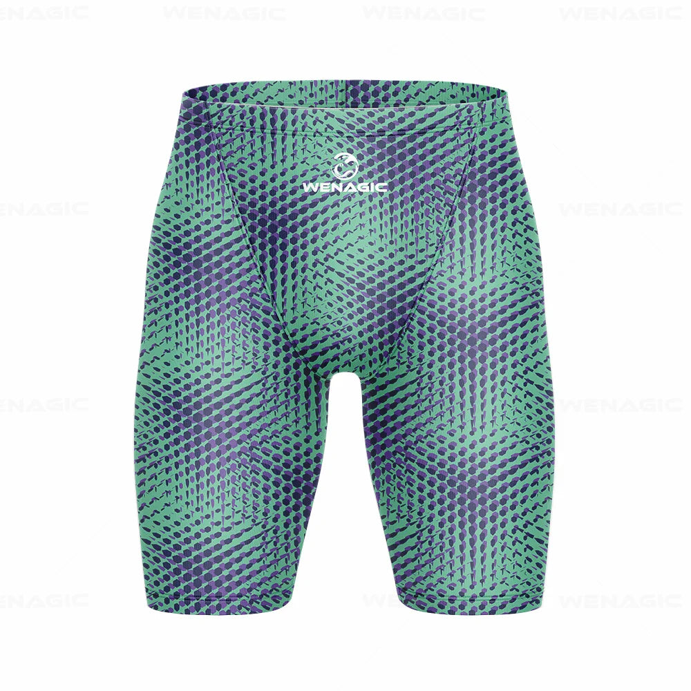 Men's Swimming Jammer Swimwear Endurance Athletic Training Swimsuit Summer Beach Swimming Trunks Diving Surf Tight Shorts