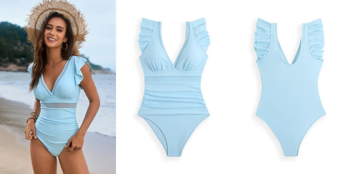 Mesh One Piece Swimsuits Closed Women's Swimwear Push Up For Swimming Wear Body Bathing Suits Beachwear Pool Bather
