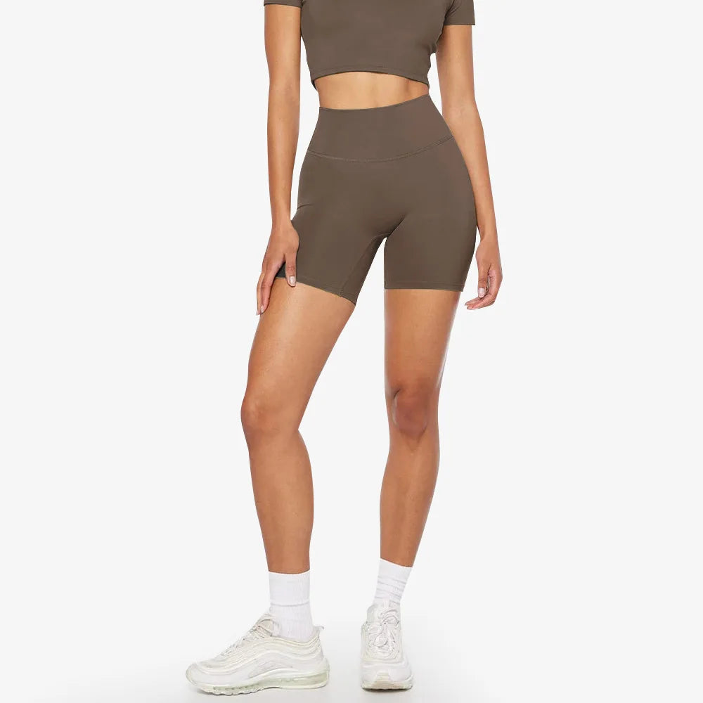 6" Hi Cloud Sculpt Peach Hidden Butt Scrunch Workout Gym Shorts Plain High Waist Yoga Fitness Shorts