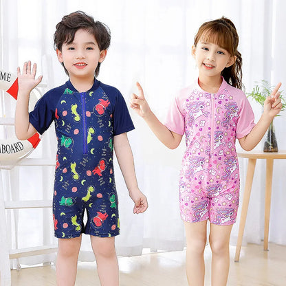 2-10Years Girl Swimwear Swimsuits UV Protective Long Sleeve Children Swimsuits Sport