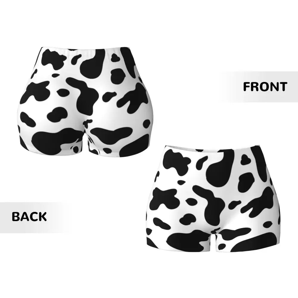 Color Pattern Black And White Pattern Yoga Shorts