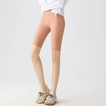 Summer Fashion Casual Multi Color Sharkskin Biker Shorts Women Tight Fitting Knee Length Sport Running Cycling Shorts