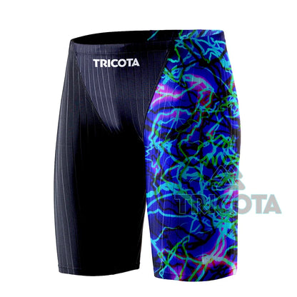 Men Swim Jammer Swimwear Shark Skin Lycra Fiber High Level Male Swimming Quick-Dry Swimwear Trunk Training Race Pants Surfing