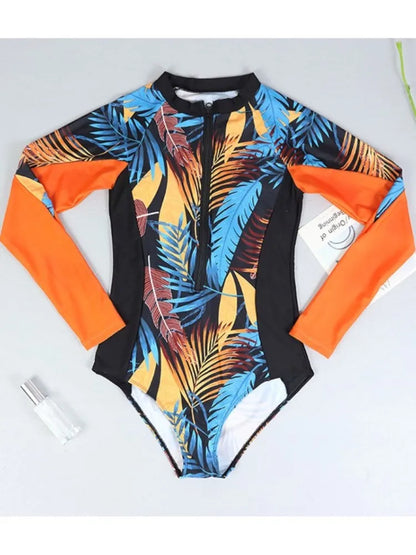 Rash Guard Swimsuit Women Summer Bathing Suit Long Sleeve Swimwear Women Beach Swimming Suit For Female