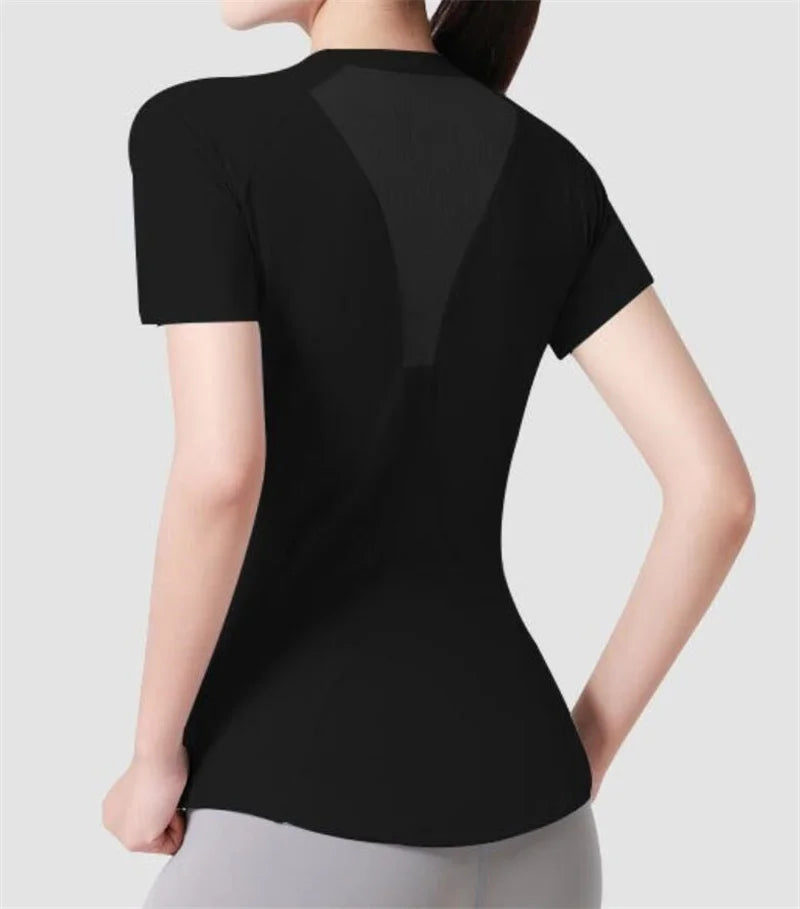 Sports Short Sleeve Running Quick Dry Back Breathable Yoga Tops Quick Dry Daily Active Wear Golf Shirts Tennis Tops Gym