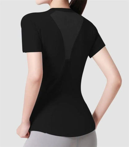 Sports Short Sleeve Running Quick Dry Back Breathable Yoga Tops Quick Dry Daily Active Wear Golf Shirts Tennis Tops Gym