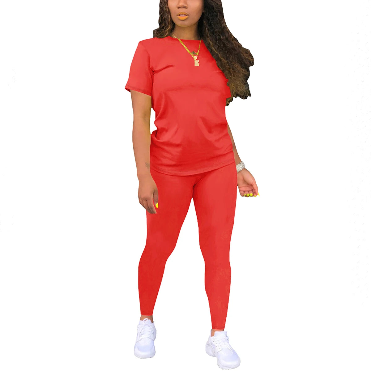 Summer Women's Short Sleeve Long Pants Set Multi-Functional Comfortable Fashionable Versatile Two-Piece Suit for Home And Travel