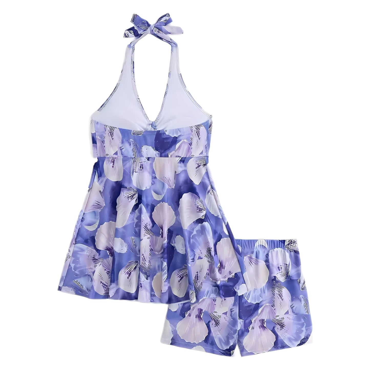 Printed Floral Two Pieces Swimwear Female High Waist Halter Swimsuit Women Bathers Bathing Swimming Swim Suit Beachwear