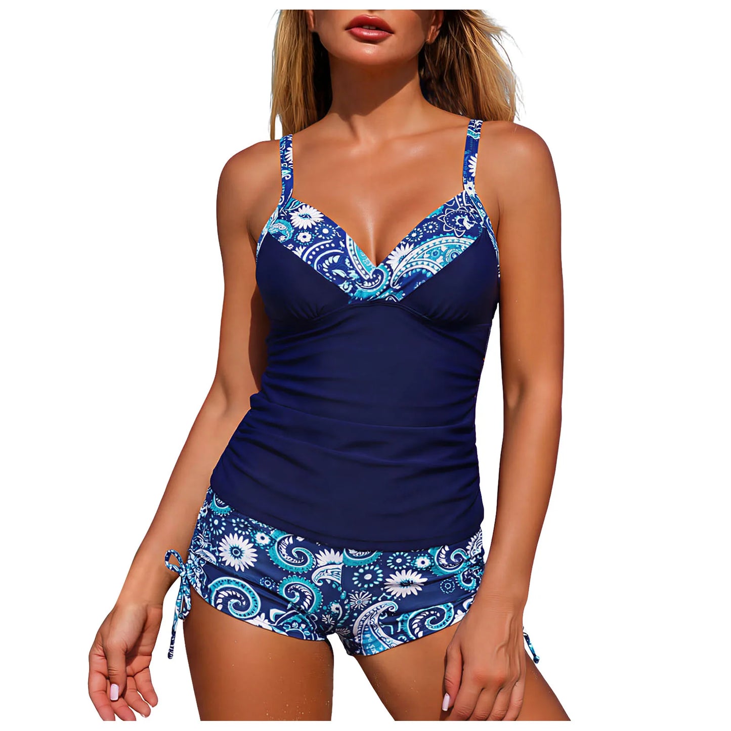 Tankini Set Two Pieces Swimsuits For Women Summer Beach Swimwear Push Up Bathing Suits Female Beachwear Bikinis