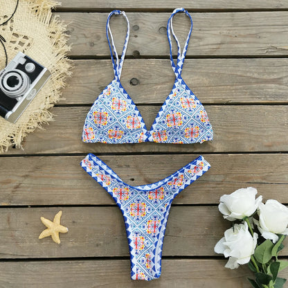 Brazilian Bikini Set Women Print Biquini Female Cut Bikinis Swimwear Push Up Swimsuit Bath Suit