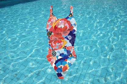 Women One-piece Swimsuit Printed Swimsuit Professional Team Swimming Pool Training Push Up Swimsuit