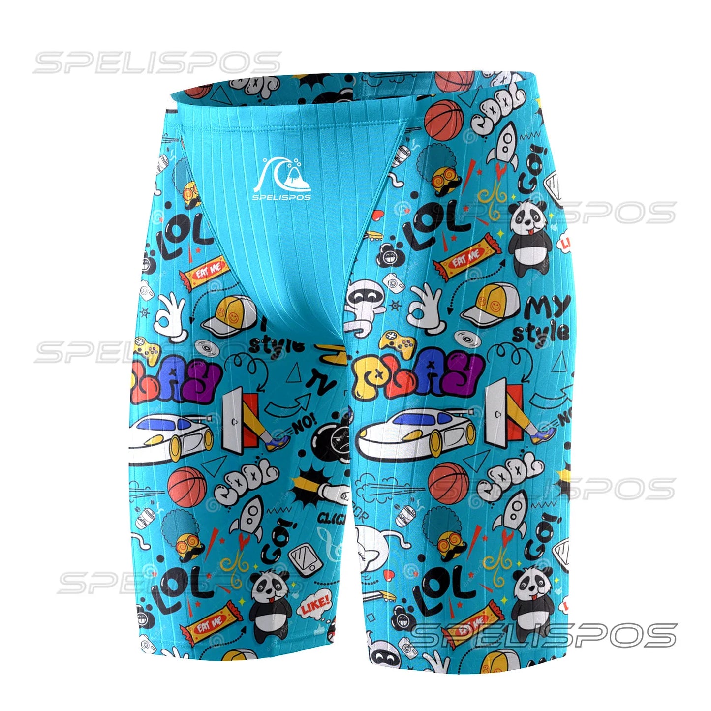 SPELISPOS Summer Men Swimming Trunk Swimwear Beach Swim Sport Short Briefs Elastic Surfing Swimsuit Training Flat Pants Diving