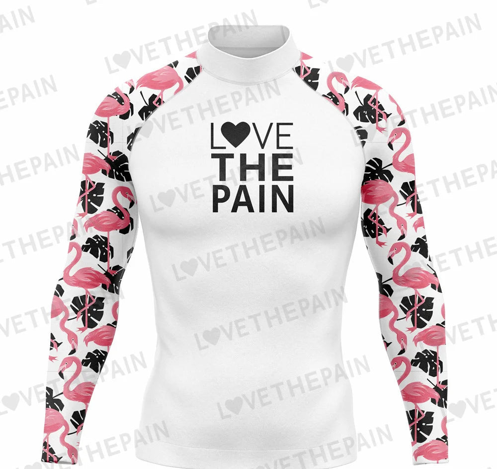 Mens Surf T-Shirt Tops Gym Training Clothes Swimwear Long Sleeve Swim Uv Tight Rash Guard Surfing Suit Rash Guards Camiseta