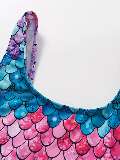 3-10 Years Toddler Girls Swimsuits Kids Girl Multi-color Off-the-shoulder One-piece Swimsuit