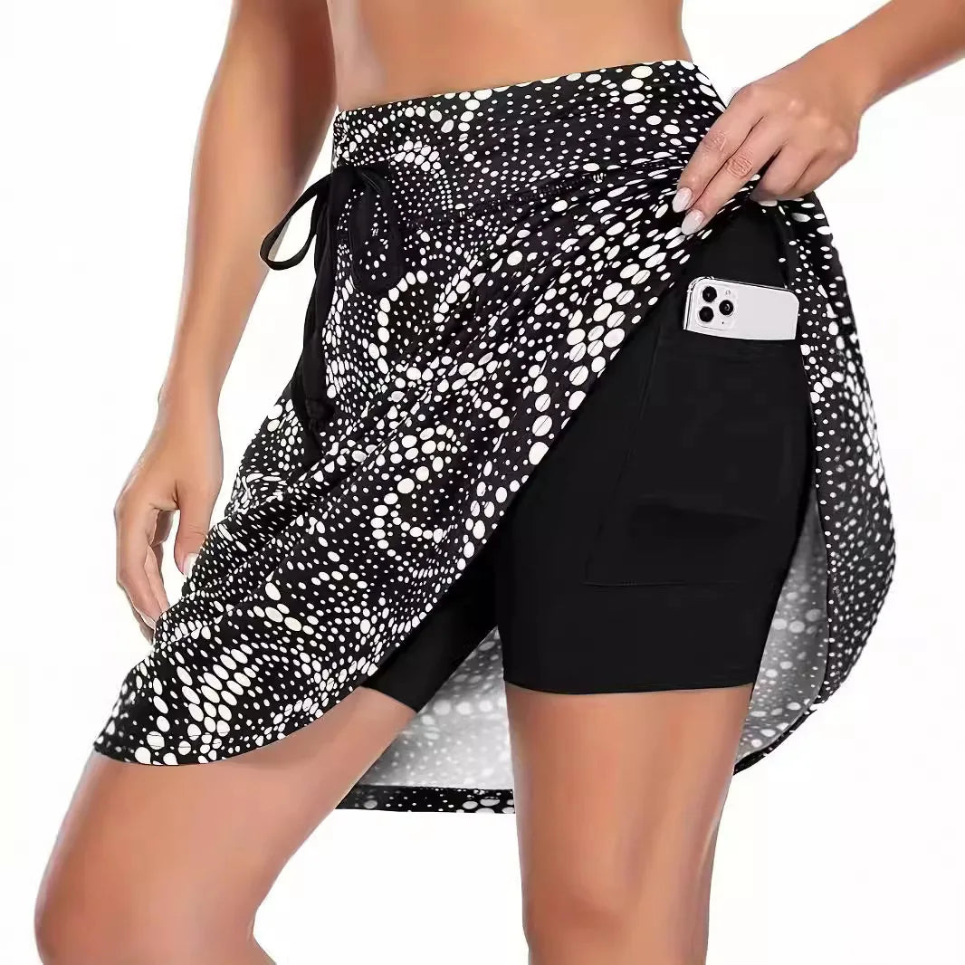 Women Skirts Skort Skirts Running Outdoors Sport Skirt Pockets Fitness Casual Shorts