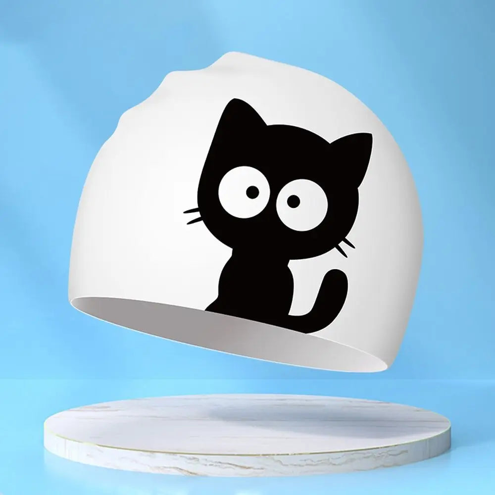 Lightweight Waterproof Children Swimming Cap Silicone Cartoon Kid Swimming Hat Protect Ears Animal Bathing Hats Cap Swimming Pool