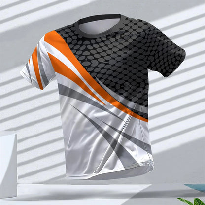 Gym Summer Quick Dry Breathable Men's T Shirt Outdoor Run Fitness Sports Short Sleeve Casual O-Neck Men Gym Sportswear T-Shirt