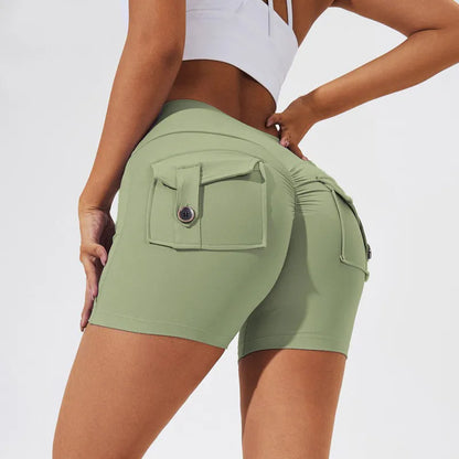 Gym Leggings Women Pocket Bum High Waist Yoga Pants Shorts Tights Scrunch Booty Workout Legging Naked Active Wear