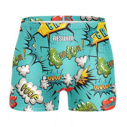 Swim Boxers Summer Men's Swimm Shorts Jammer Swimsuit Short Chlorine Resistant Swimwear Swimming Trunks Beach Tights Gym Surfing Pants