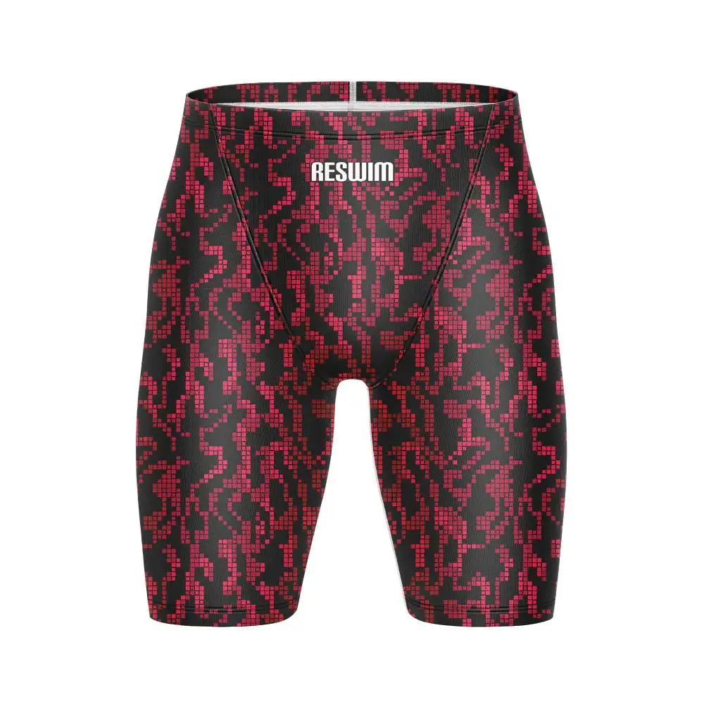 Men's Print Jammer Swimsuit Swimming Trunks Beach Tights Shorts Athletic Training Swimwear Sports Swim Rash Guards Pants