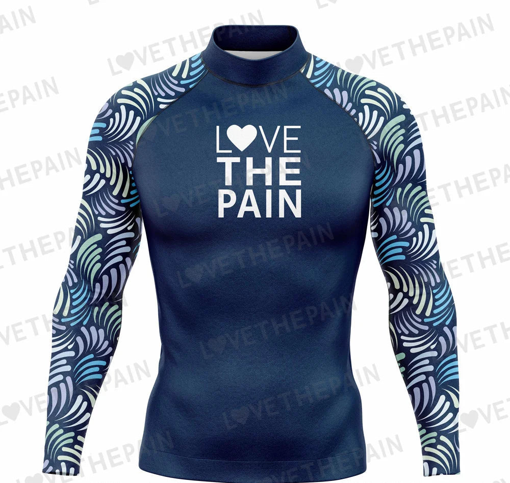 Men's Surfing T-shirt Sportswear Swimwear Long Sleeved Swimming Top UV Swimming Tight Rash Guard Surfing Swimsuit Rashguard
