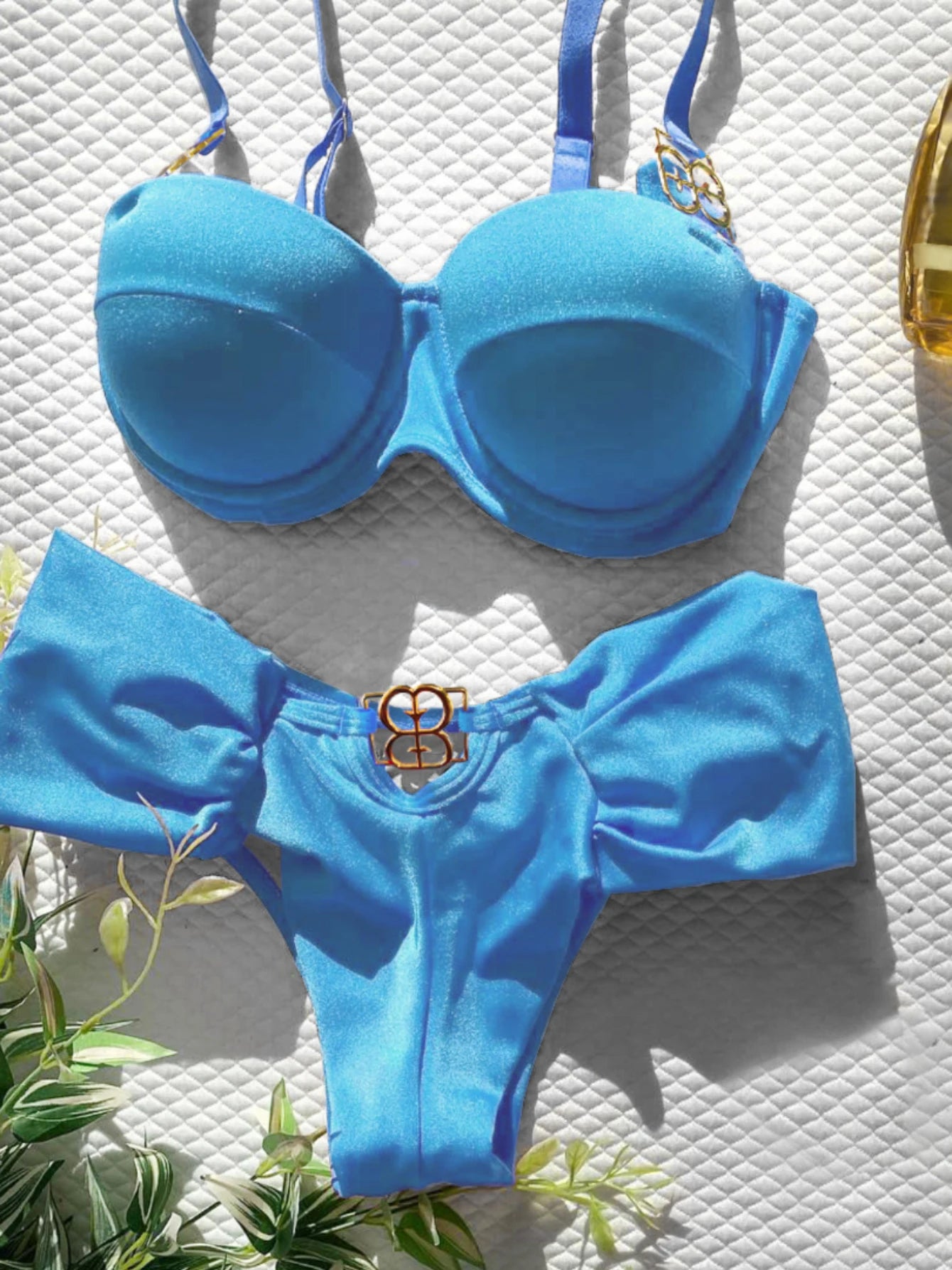 Leaf Print Bikini Female Swimsuit Women Swimwear Thong Push Up Bikinis Set High Waist Swimming Suits for Bathing Suit