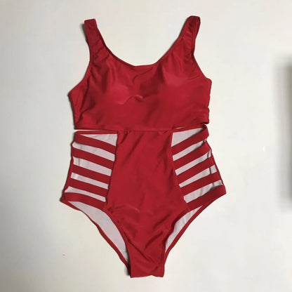 Plus Size Swimsuit Push Up Swimwear Women Bandage Bathing Suits Strappy Swimsuits Large Monokini