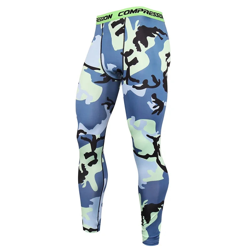 Men Camouflage Tights Man Fitness Compression Pants Quick-drying Rashguard Elastic Leggings for Gym Training