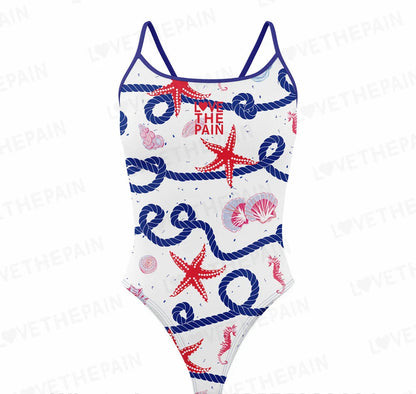 Love The Pain Leopard Print One Piece Swimsuit Thin Straps Versatile V-back Women's Swimwear Monokini Triathlon Swimsuit