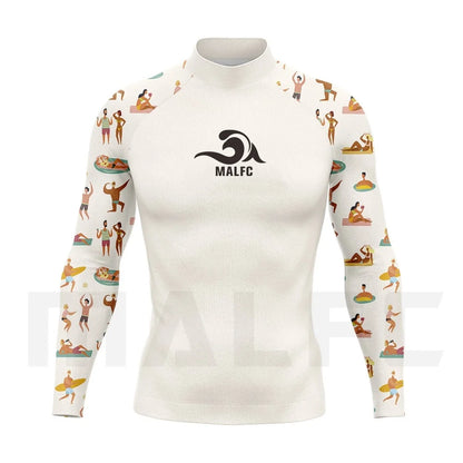 MALFC Rash guard for men Surfing Clothes Swimsuit Rashguard Surf Wear UPF 50 Water Sport Long Sleeve T-shirt Swimwear snorkeling